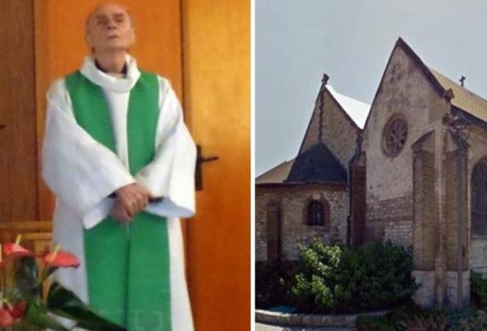 הכומר ז'אק האמל שנרצח בכנסייה בצרפת (צילום:  צילום מסך)