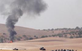 טנקים טורקים בפלישה לסוריה (צילום: רויטרס)