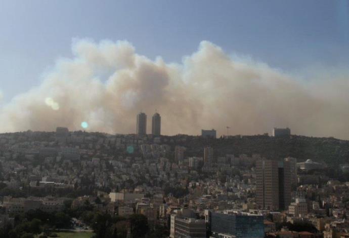 השריפה בחיפה (צילום:  אילן מלסטר, המשרד להגנת הסביבה)