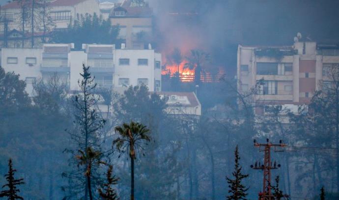 שריפה בחיפה (צילום: מאיר ועקנין, פלאש 90)