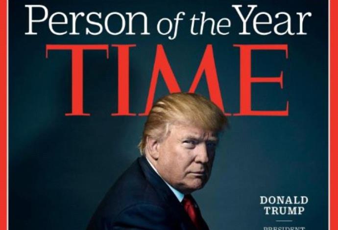 דונלד טראמפ איש השנה של מגזין "טיים" (צילום:  מסך)