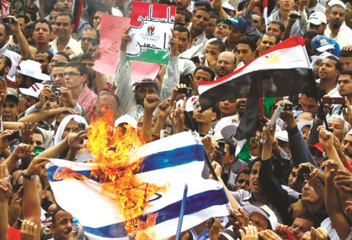 הפגנה אנטי-ישראלית במצרים, 2011 (צילום:  רויטרס)
