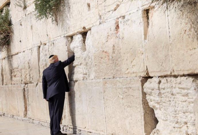 דונלד טראמפ בכותל המערבי בירושלים  (צילום:  נתי שוחט, פלאש 90)
