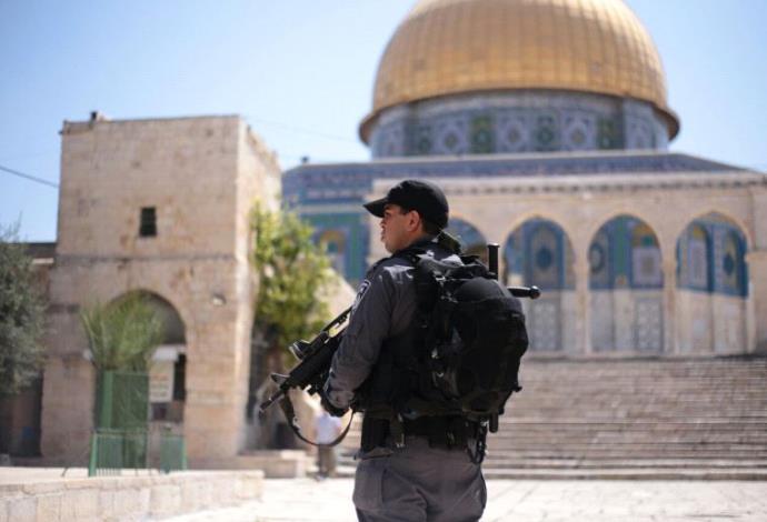 שוטר בהר הבית בירושלים  (צילום:  מתי עמר/TPS)